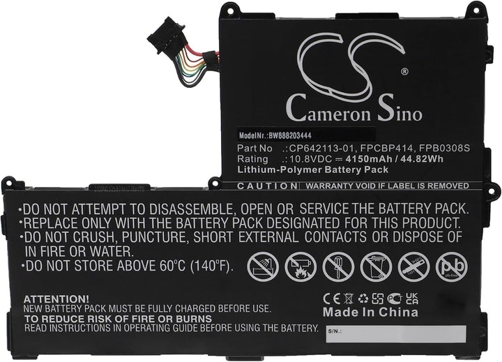 vhbw Akku kompatibel mit Fujitsu Stylistic Q704 Tablet Pad (4150mAh, 10,8V, Li-Polymer)