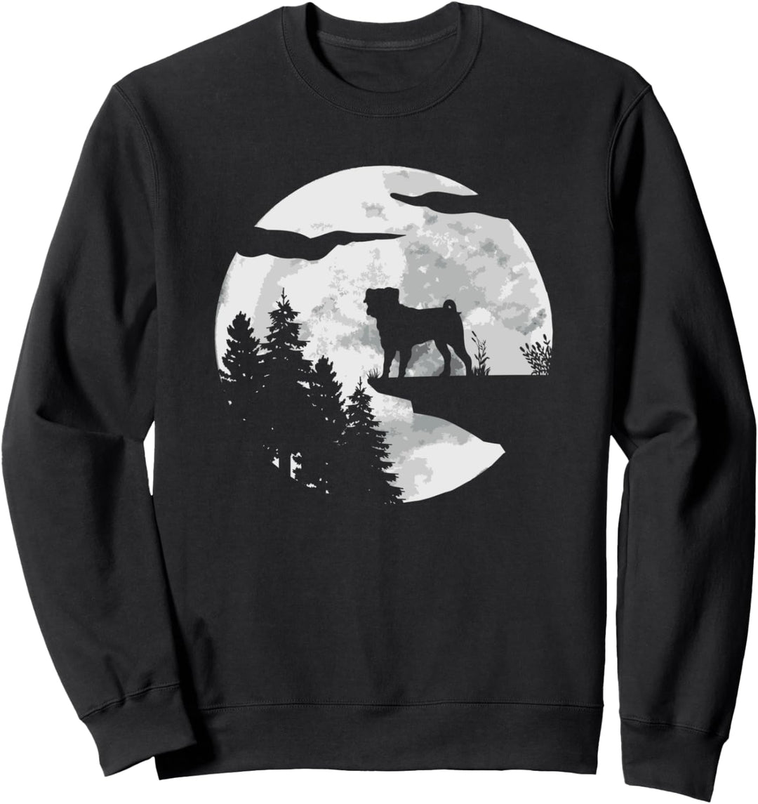 Mops Hund Mama Papa - Pugs Pug Dog Vollmond Mops Sweatshirt