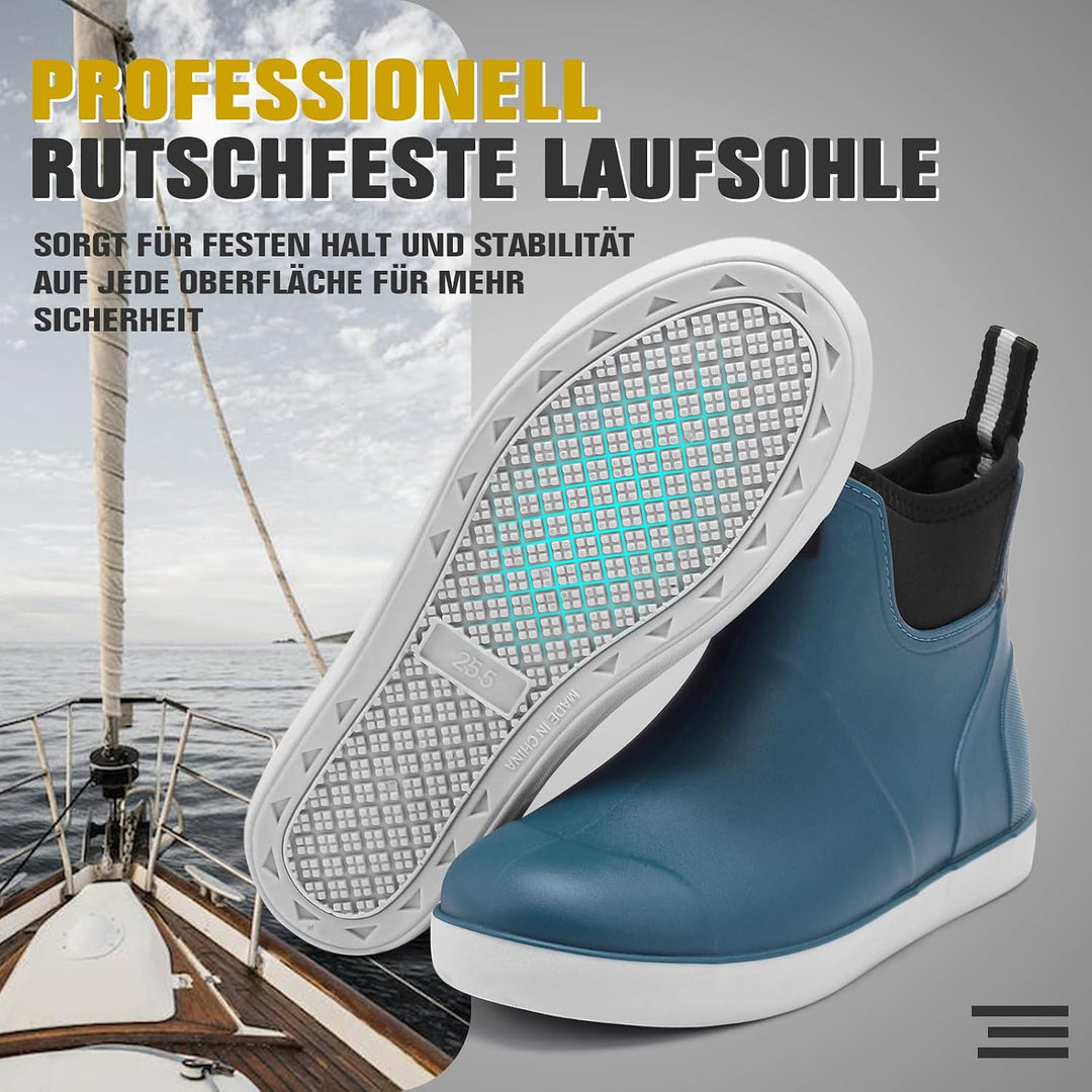 Jesindr Gummistiefel Herren, Protective Wasserdicht Anti-Rutsch Stiefeletten, Atmungsaktiv Schwarz C