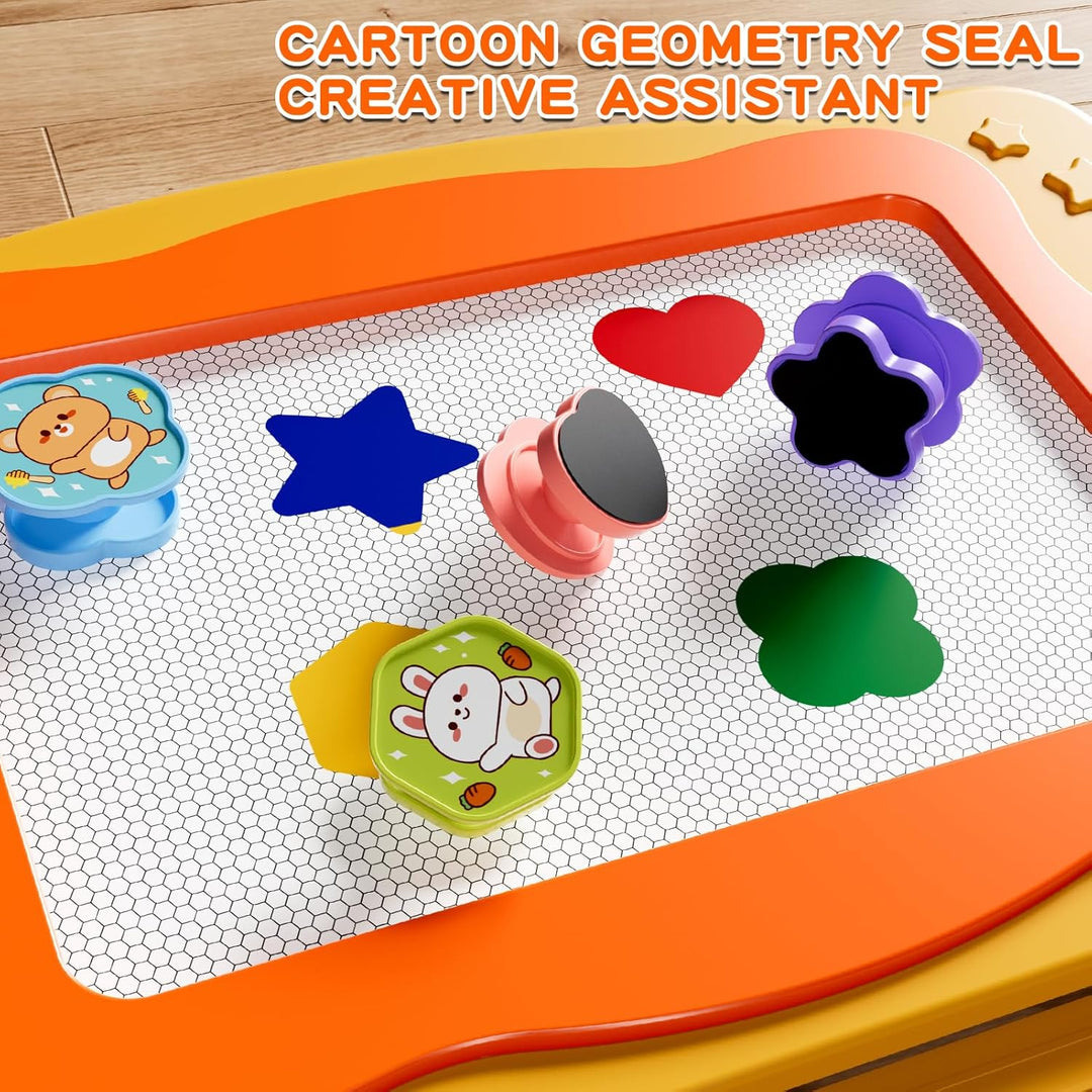Grosse Magnetisches Zeichenbrett Spielzeug für Kinder Alter 3-7 Jahre, löschbare Doodle Brett mit 4