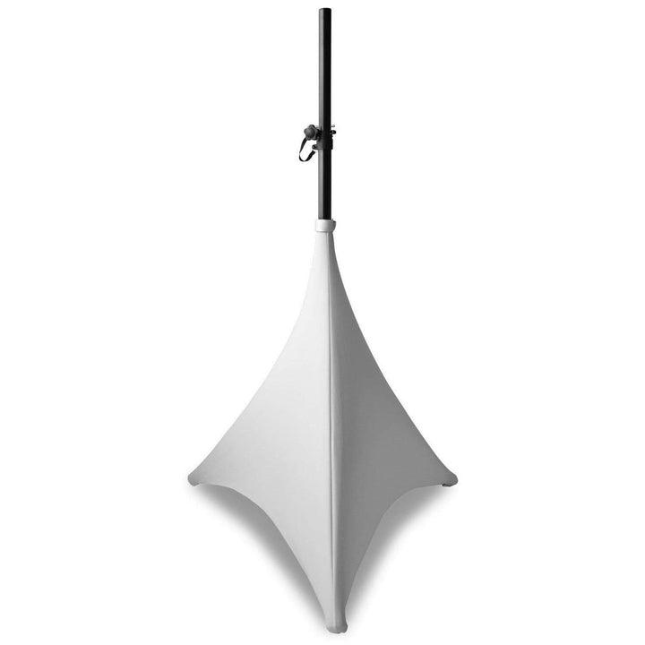 BeamZ LSS07W - Abdeckung für Lautsprecherständer in Weiss, 70 cm, Lycra Stretch Cover für Stative, S