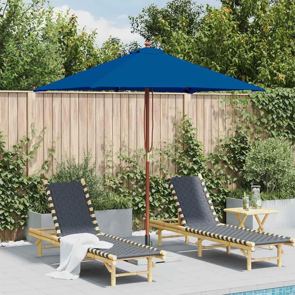 vidaXL Sonnenschirm mit Holzmast 6 Rippen Lüftungsöffnung Gartenschirm Ampelschirm Marktschirm Stran