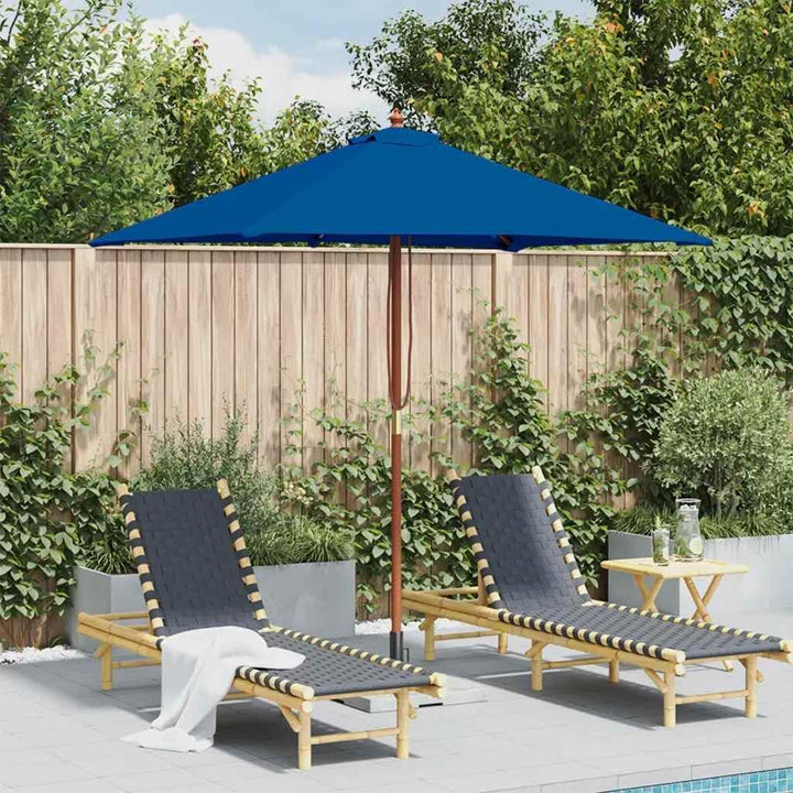 vidaXL Sonnenschirm mit Holzmast 6 Rippen Lüftungsöffnung Gartenschirm Ampelschirm Marktschirm Stran