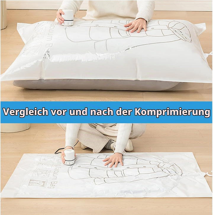 6 Stück Vakuumbeutel für Kleidung, Hängend Vakuumierbeutel Kleidung, Vakuum Kleiderbeutel mit Kleide