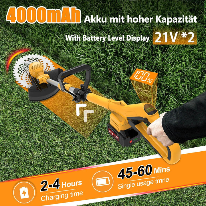 Rasentrimmer mit Akku für Makita-Akkus, 21V - 750W Motor -20000U/min, 4-in-1 Freischneider akku, 90°