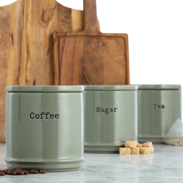 Price&amp;Kensington ACCENTS Vorratsdosen, Kaffee, Tee und Zucker im 3er Set, salbei, 3 x 750 ml Tea, Co