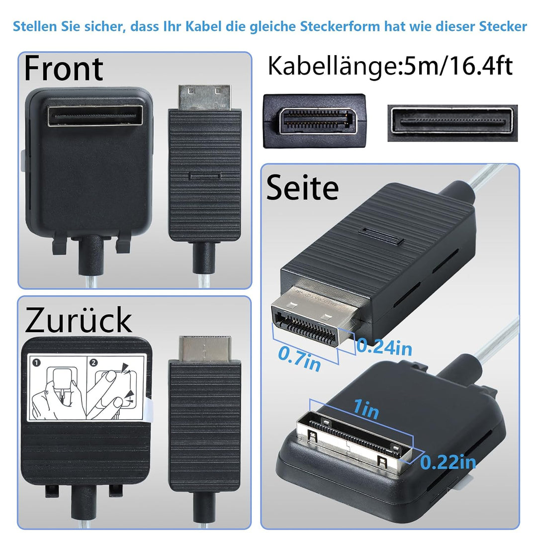 5 m/16,4 Fuss BN39-02395A one Connect Kabel istnur Kompatibel für Samsung QLED TV 55-75 Zoll Q7FN Q8