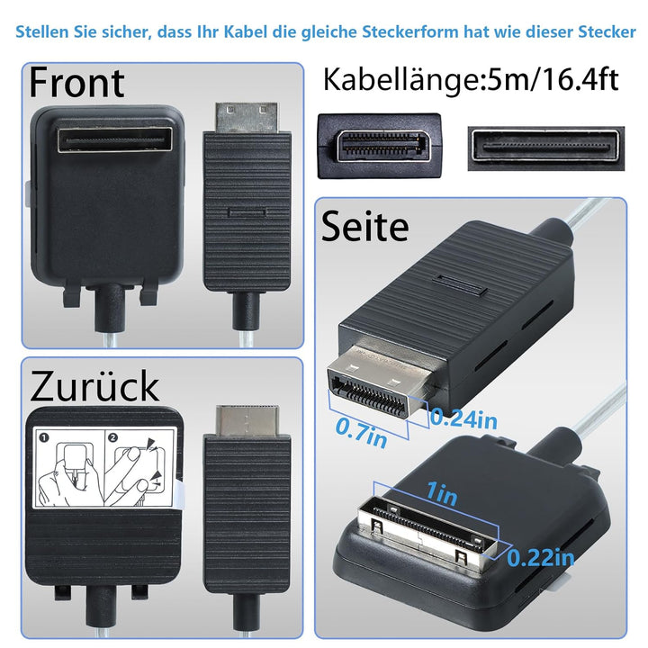 5 m/16,4 Fuss BN39-02395A one Connect Kabel istnur Kompatibel für Samsung QLED TV 55-75 Zoll Q7FN Q8
