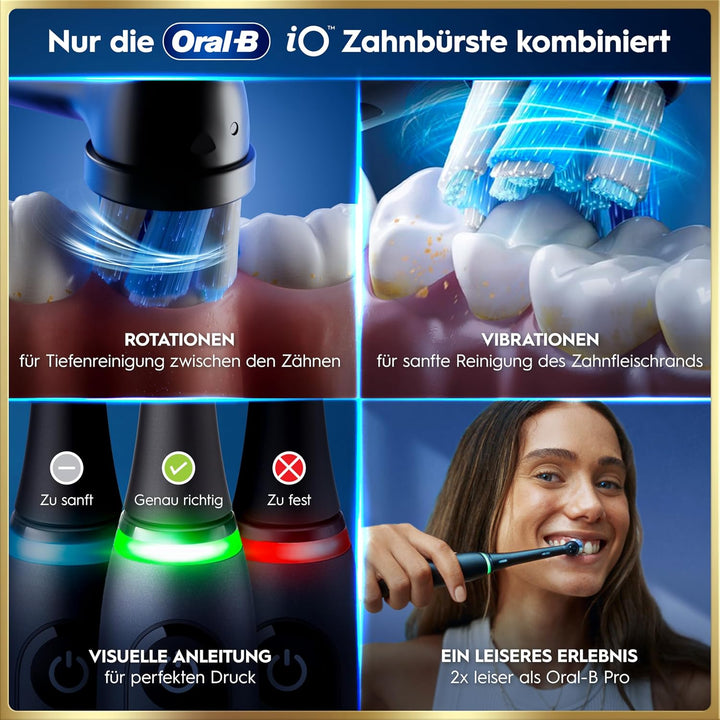 Oral-B iO Series 9 Elektrische Zahnbürste/Electric Toothbrush, Doppelpack +3 Aufsteckbürsten, 7 Putz
