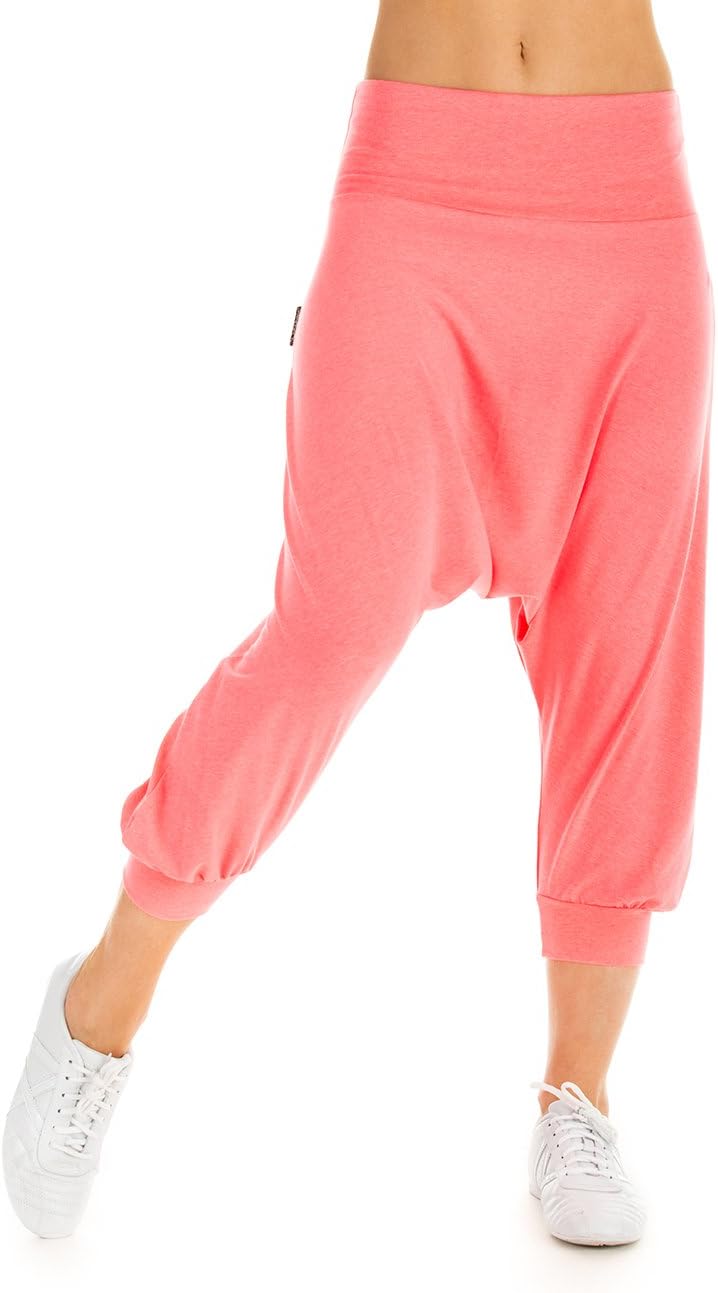 Winshape Damen Trainingshose 3/4-Haremshose WBE7 UNISEX Dance Fitness Freizeit Sport WBE7-NEON-CORAL