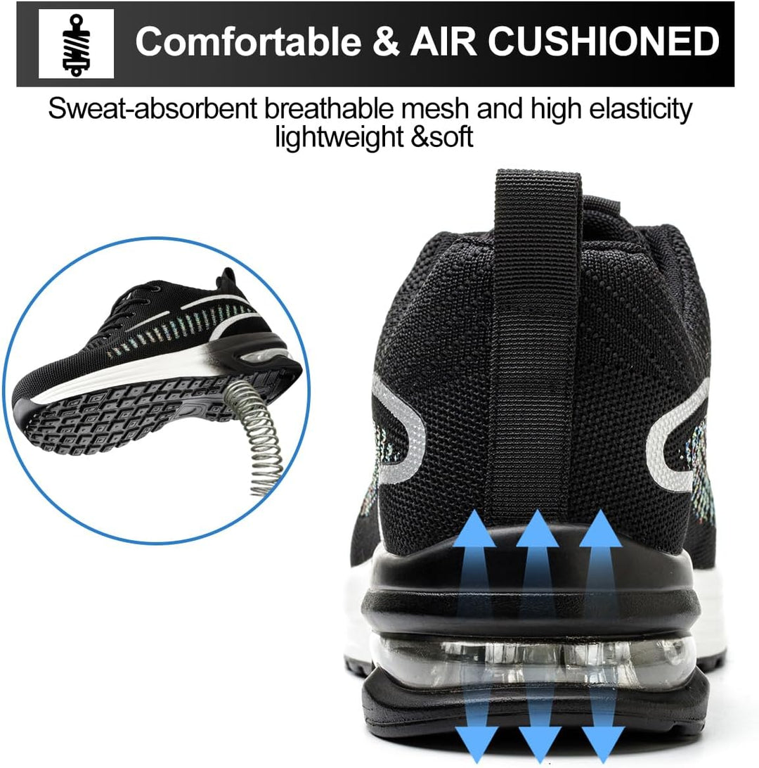 YEKOYIOO Sicherheitsschuhe Herren Damen Arbeitsschuhe mit Stahlkappe Sneaker Schutzschuhe 40 EU Mehr