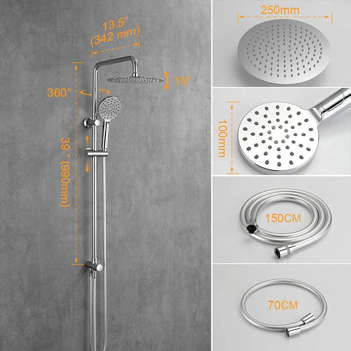 GRIFEMA COLUMNAS-G7005 | Duschsystem ohne Armatur, Brauseschlauch, Handbrause, Brausehalter, Duschst