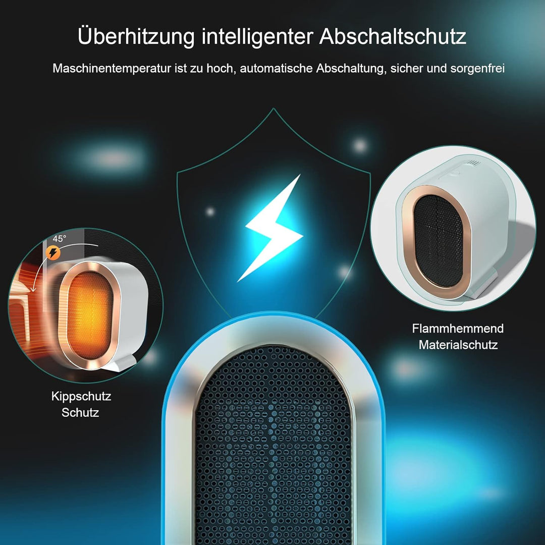1200W Heizlüfter Energiesparend Leise, Keramik Heizlüfter für Zimmer Badezimmer Wohnzimmer,Überhitzu