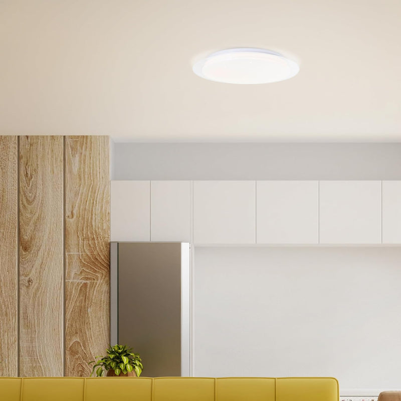 Lightbox Basic LED Deckenlampe mit transparentem Rahmen - weisse Deckenleuchte für jeden Raum - Ø 40