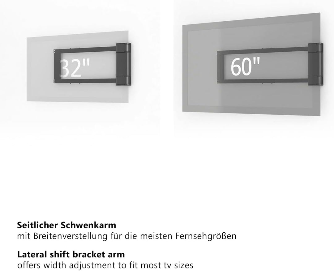mywall HP29L Elektrische Wandhalterung für Flachbildfernseher 32-60 Zoll (81-152cm) Tragkraft 40 Kg