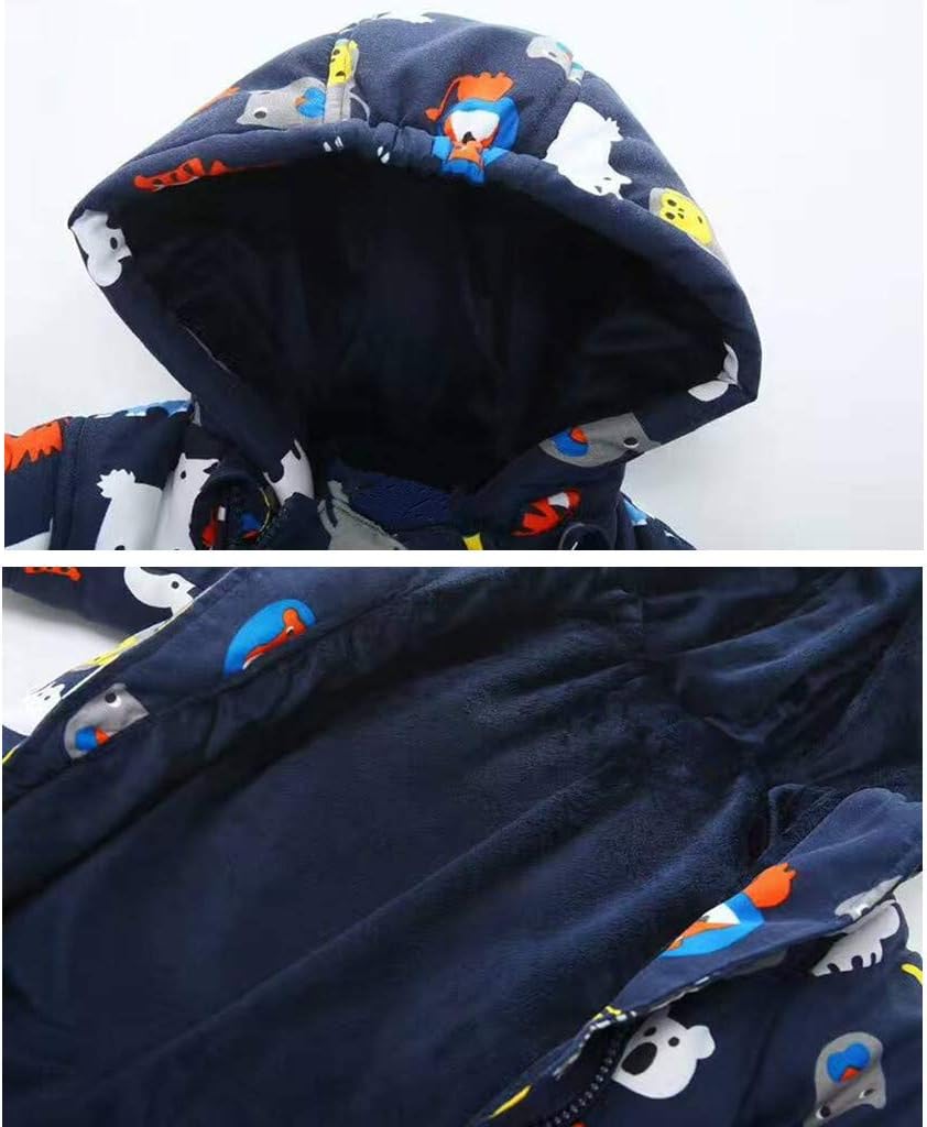 Baby Winter Overall Mit Kapuze Jungen Schneeanzüge mit Handschuhen und Füsslinge Warm Kleidungsset 9