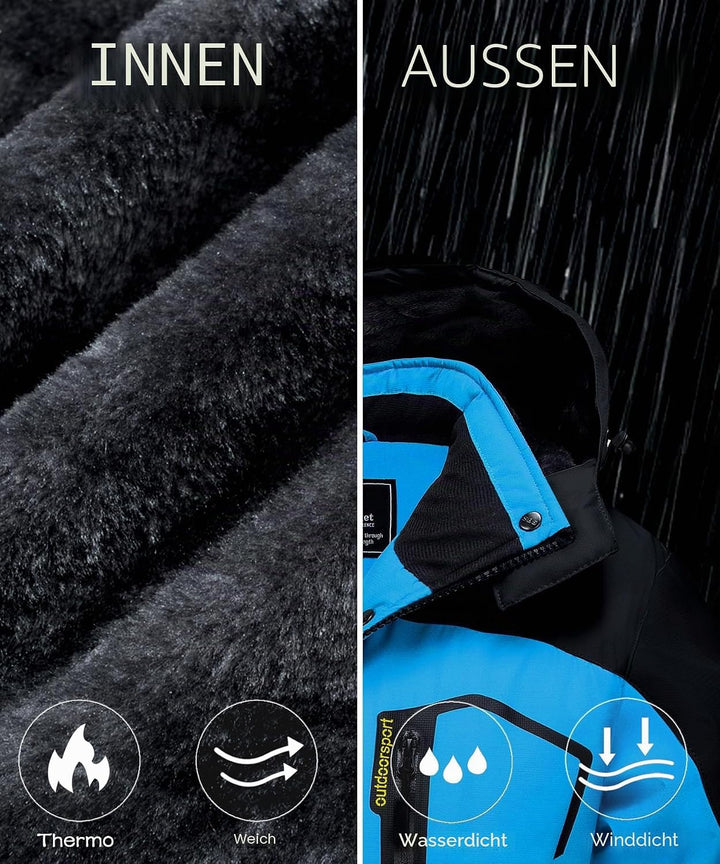 TACVASEN Damen Übergangsjacke Warm Winterjacke Gefüttert Wanderjacke Ski Jacket mit Wasserdichtem Re