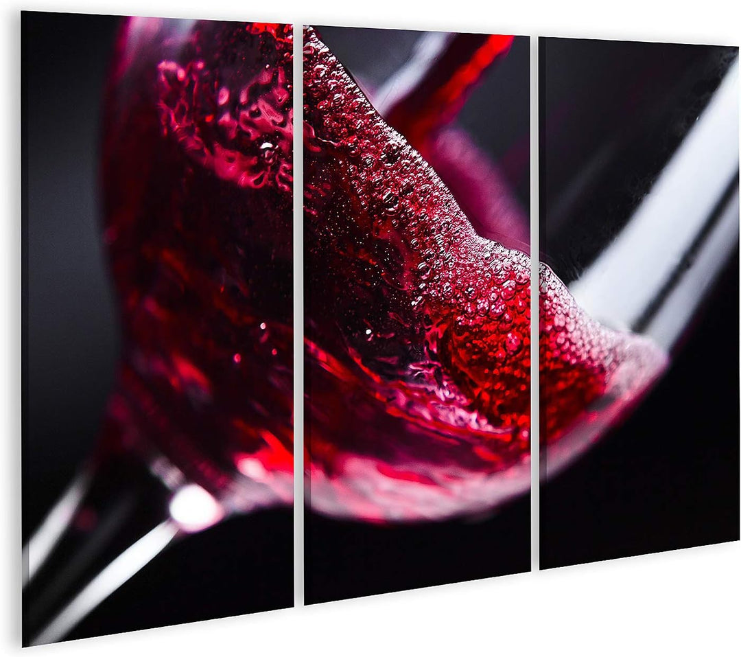 islandburner Bild auf Leinwand Rotwein Im Weinglas Auf Schwarzem Hintergrund Für Küche Bilder Wandbi