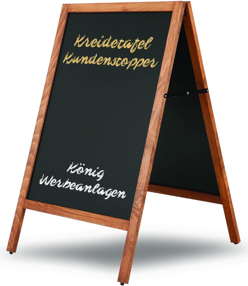 Kreidetafel Kundenstopper Keitum Wood Line | hochwertiges, wetterfestes Buchenholz | zwei 78x59cm Kr