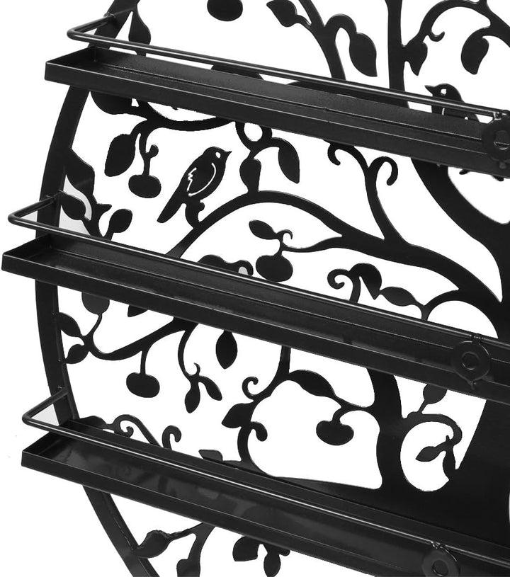 5-tier Metall Nagellackregal Wandregal, Schwarz
