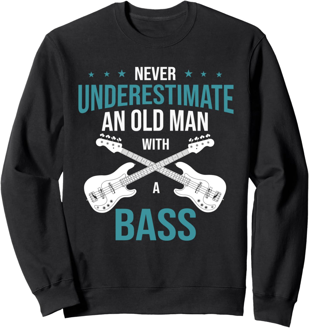 Rentner Bass Gitarre Rock Musik Ruhestand Bassist Sweatshirt