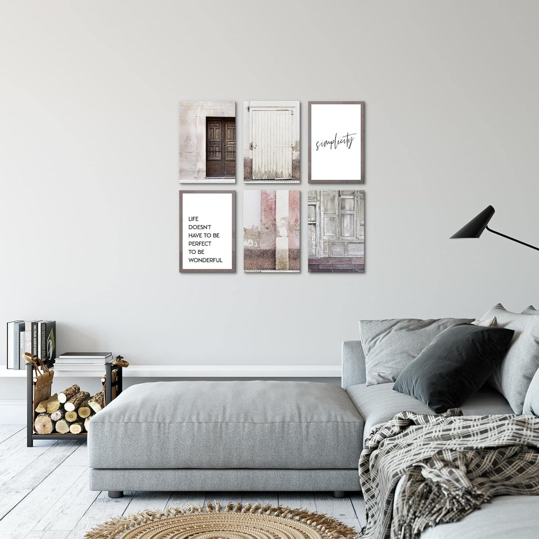 Novart Wandbilder Set - KOMPLETT AUFHÄNGFERTIG - Made in Germany - Moderne Bilder Home Wohnzimmer Sc