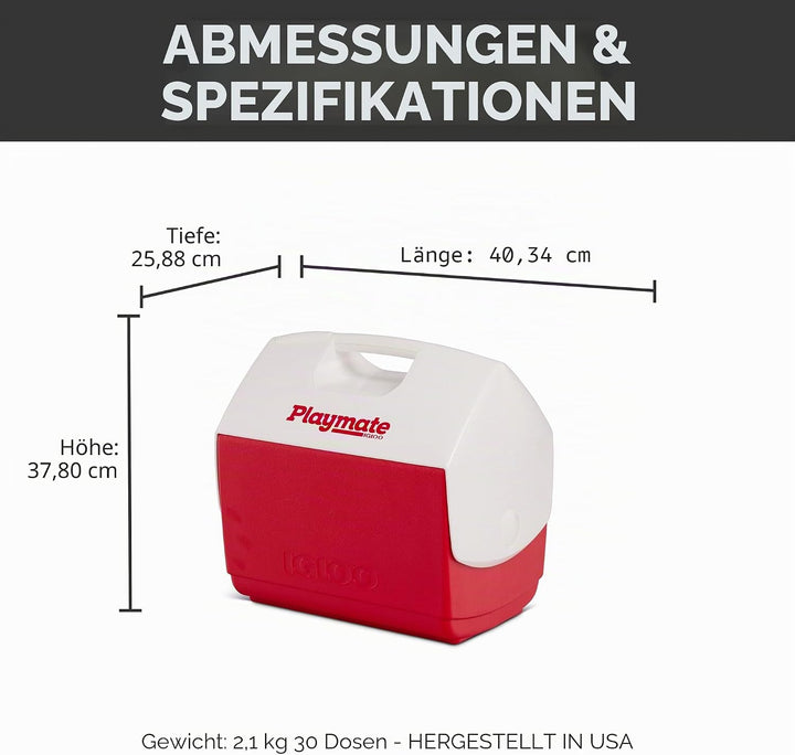 IGLOO - Outdoor Playmate Elite Kühlbox, Rot und Weiss - 15 Liter 15,2 Liter Diablo Rot, 15,2 Liter D