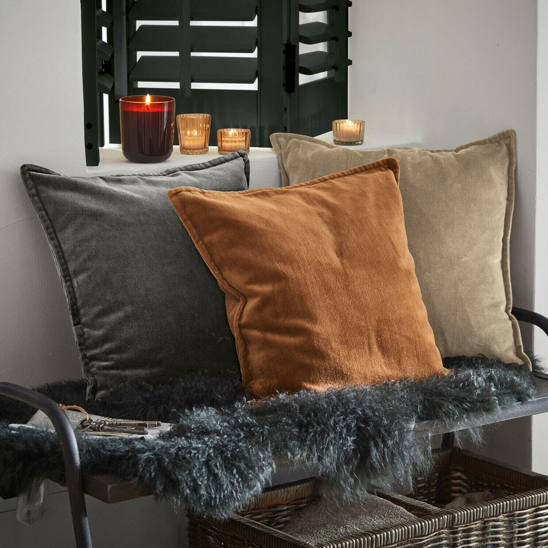 Loberon® Kissenhülle 3er Set Lumeau, streichelweiche Haptik, edles Farbspiel, Schlichtes Design, Kis