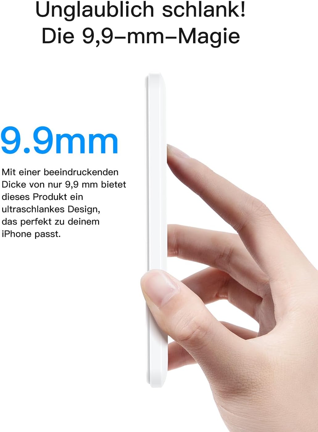 Powerbank Power Bank für MagSafe Slim Dünn 5000mAh Qi2 15W Max Digitalanzeige Schlank Schnellladen M