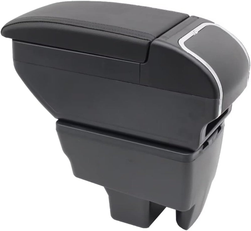 KAERGK Auto Armlehne für Skoda Rapid 2013-2018 Doppelschicht Mittelkonsole Grosse Aufbewahrungsbox m