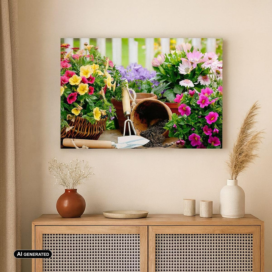 Bilder auf Leinwand 100x70cm Leinwandbild Pflanzen Garten Frühling Natur Gross Wanddeko Bild Schlafz