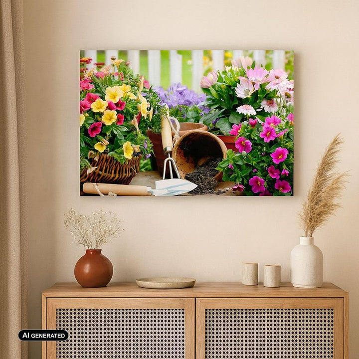 Bilder auf Leinwand 100x70cm Leinwandbild Pflanzen Garten Frühling Natur Gross Wanddeko Bild Schlafz