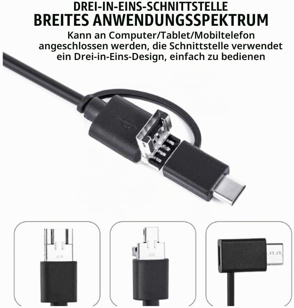 USB-Digitalmikroskop, Kamera mit 200-facher Vergrösserung und Ständer, Handmikroskop mit 2 Megapixel