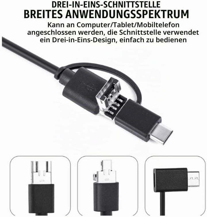 USB-Digitalmikroskop, Kamera mit 200-facher Vergrösserung und Ständer, Handmikroskop mit 2 Megapixel