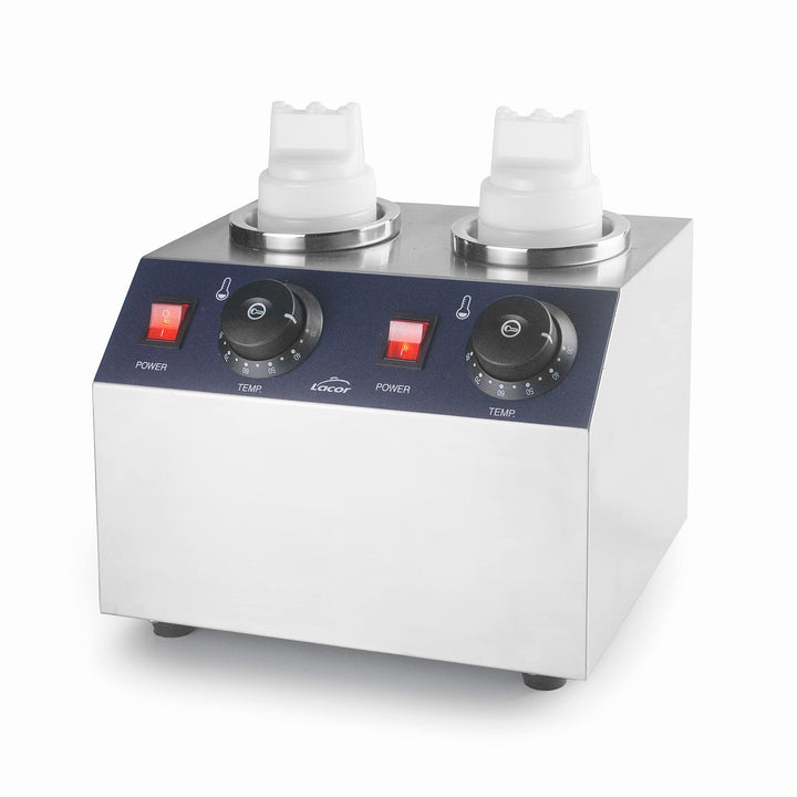 LACOR 69242 Flaschenwärmer aus Edelstahl, Trockenheizung, Thermostat C-80 °C, inkl. 2 Fläschchen mit