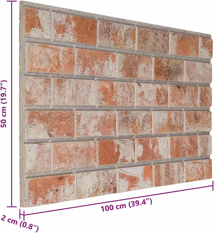 Wandpaneele 10 Stk. 100 x 50 cm Orange EPS-Schaum, Orange