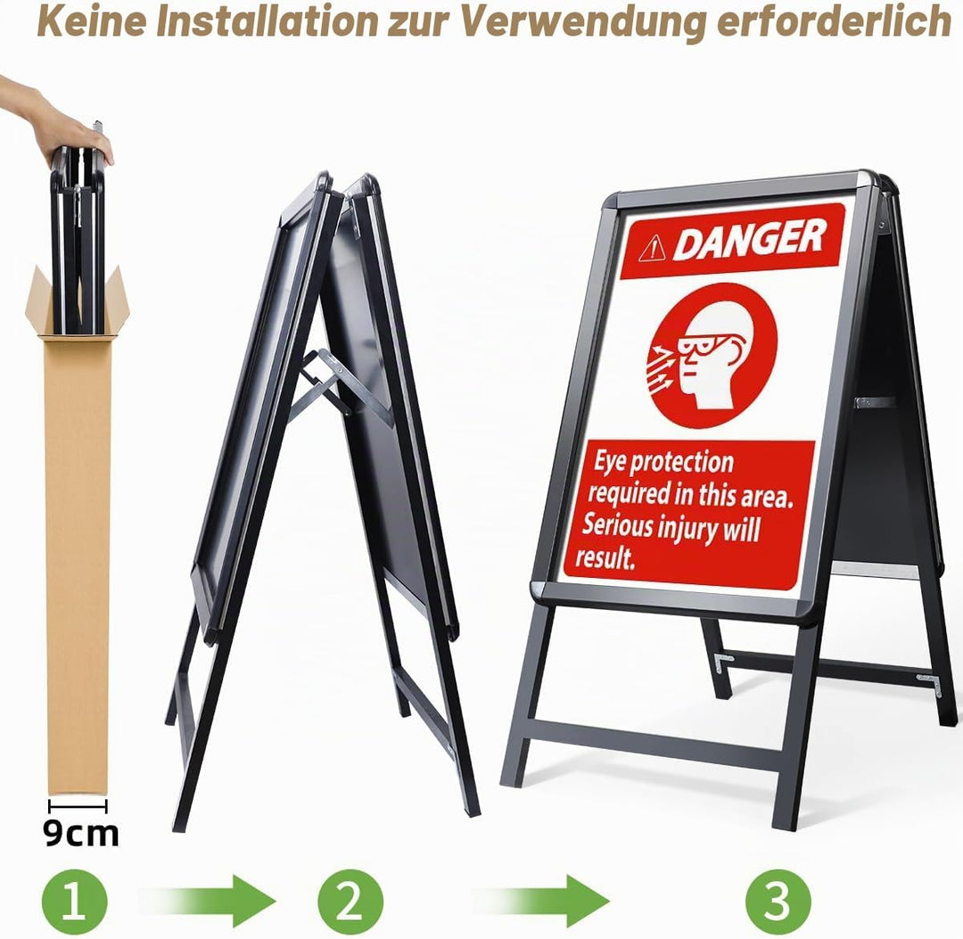 NewZeal Kundenstopper A1 beidseitig Plakatständer, Double Sided Display A-Board Poster Stand Sign Ho