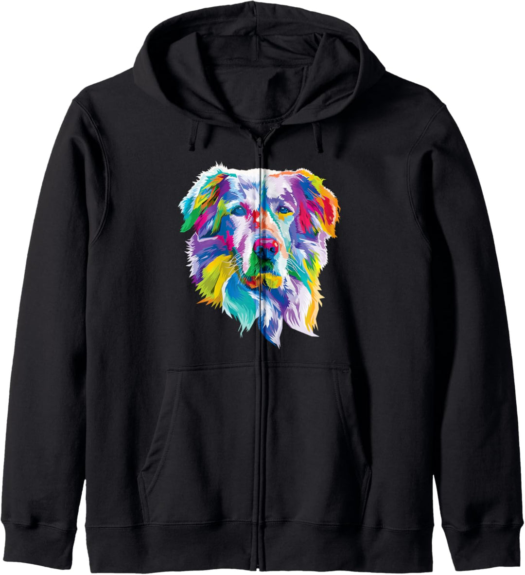 Farbenfroher Golden Retriever Süsser geometrischer Hund Pop-A Kapuzenjacke