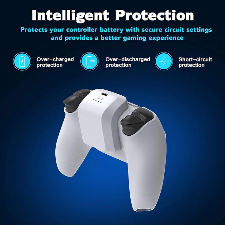 Wiederaufladbarer PS5 Controller Akku, Externer 1500 mAh Schnellladeakku mit LED Anzeige und USB C L