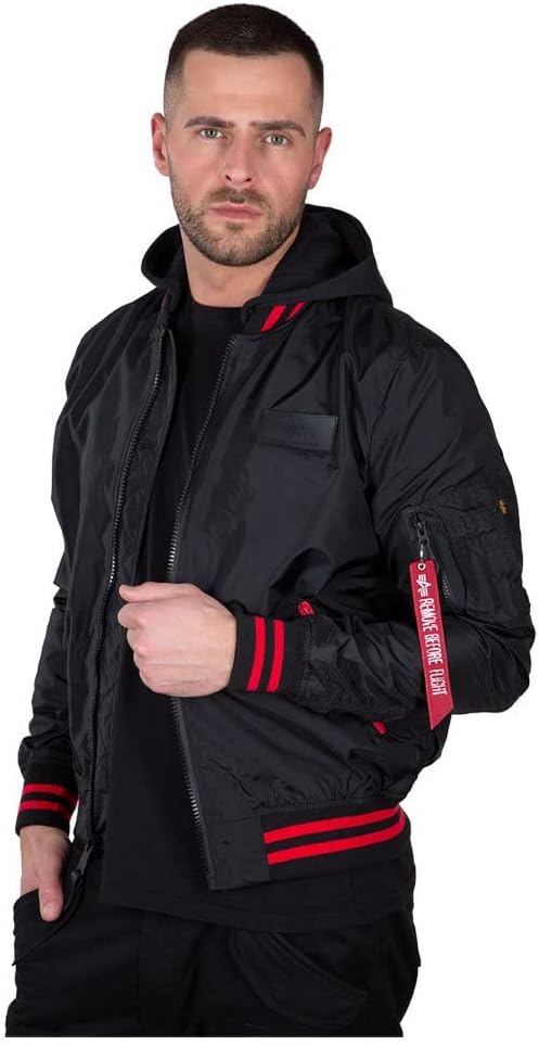 ALPHA INDUSTRIES Herren Bomberjacke, Schwarz