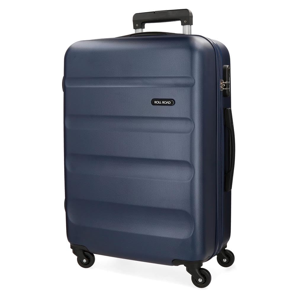 Roll Road Flex Grosser Koffer Blau 51x74x28 cms Hartschalen ABS Kombinationsschloss 91L 3,8Kgs 4 Räd