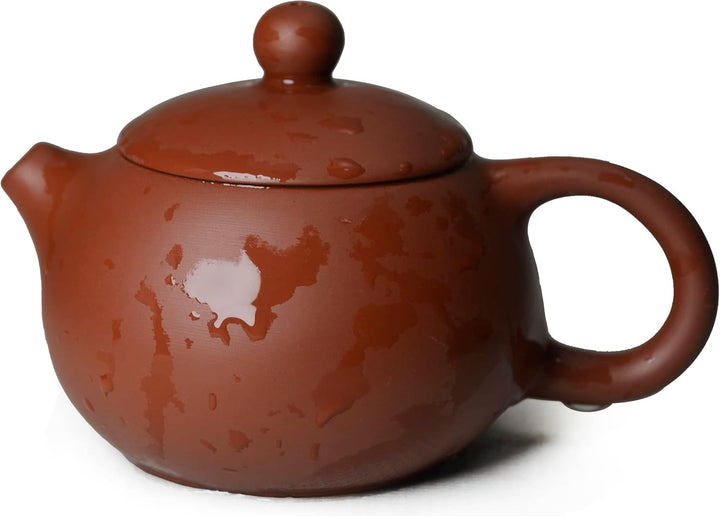 Yixing Teekanne aus Ton, 4 Tassen, traditionelles chinesisches Kung-Fu-Tee-Set (rot) Lila,rot, Lila,