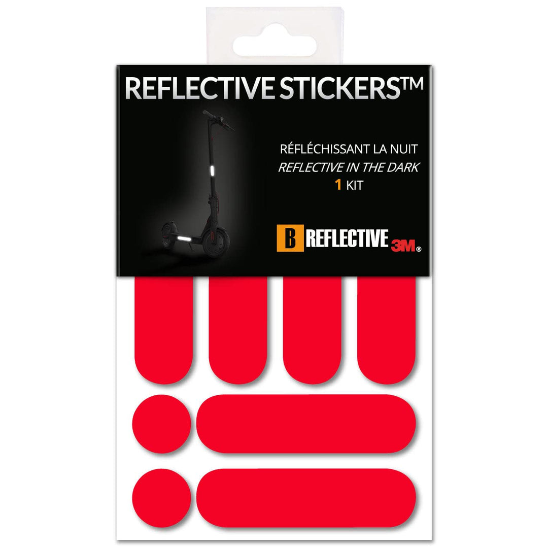 B REFLECTIVE - Set Aufkleber Reflektor Streifen für 2 Elektroroller, Elektrofahrrad, ... - Selbstkle