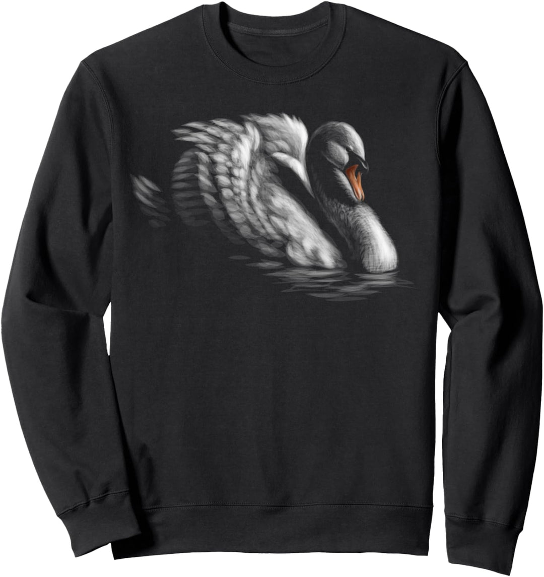 Schwan Portrait Jungen Mädchen Frauen Männer Sweatshirt