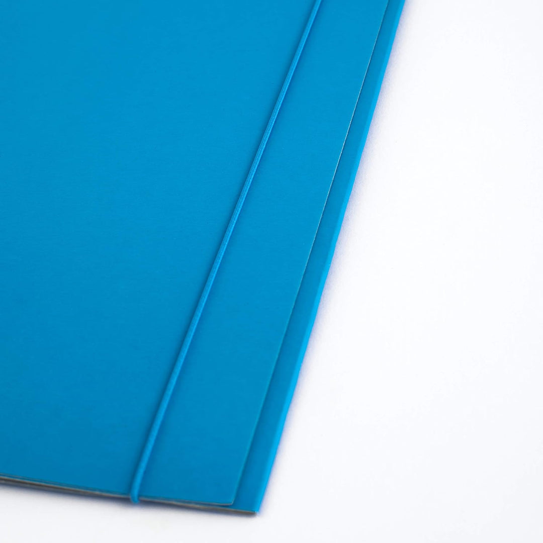 D.RECT 25 Stück Sammelmappe aus Karton | Postmappe mit Gummiband | 300g Blau Blau 25 Stück, Blau 25