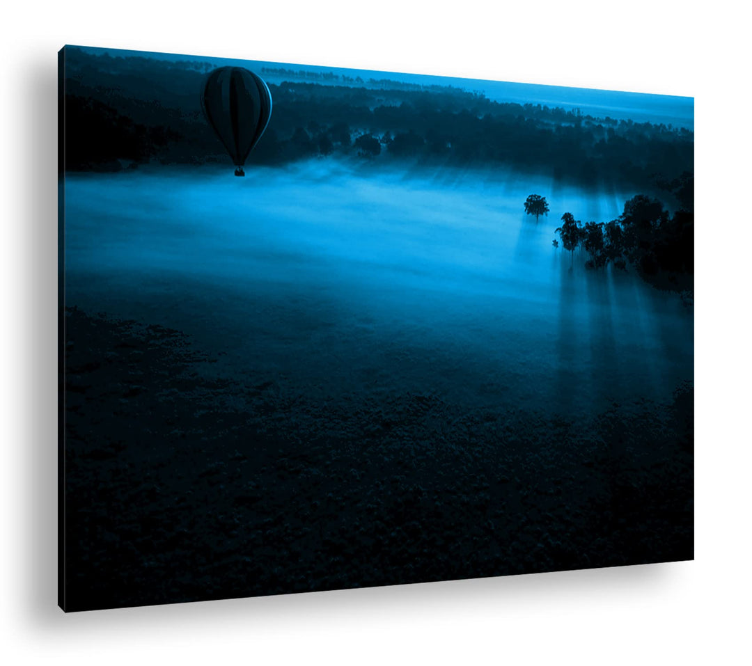 deyoli friedliche Landschaft in Afrika Format 80x60 Effekt: Monocrome Blau als Leinwandbild, Motiv f