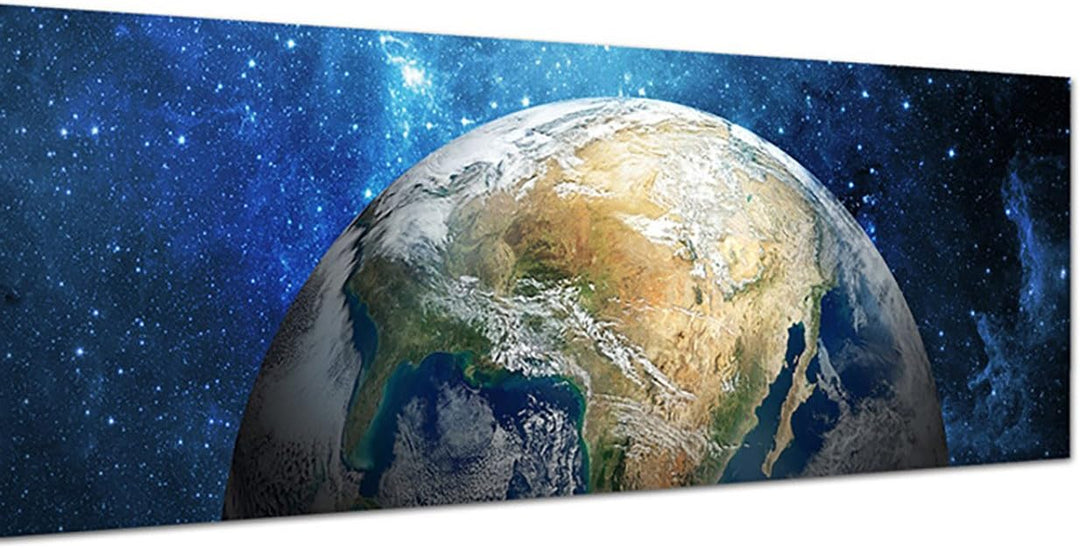 Paul Sinus Art Panoramabild auf Leinwand und Keilrahmen 150x50cm Weltall Planet Erde Galaxie