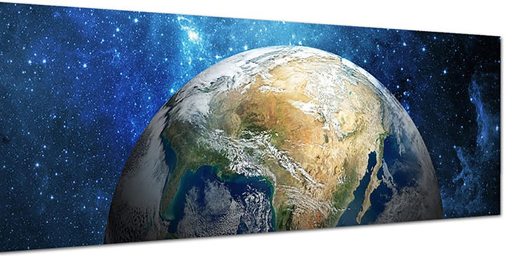 Paul Sinus Art Panoramabild auf Leinwand und Keilrahmen 150x50cm Weltall Planet Erde Galaxie