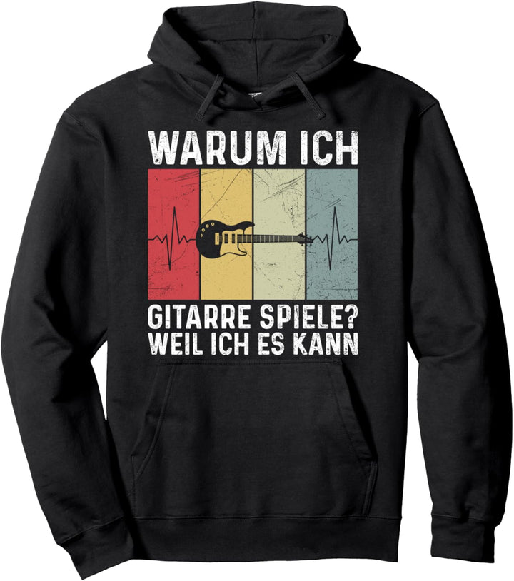 Gitarrist Gitarren Gitarrenspieler Herzschlag Spruch Pullover Hoodie