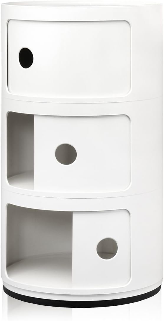 Kartell Componibile Endtische, Plastik, weiss, 32 x 58.5 x 32 cm &amp; 4966/03 Componibile Endtische, Pl